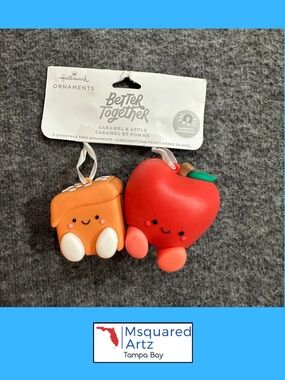 Hallmark Better Together Caramel Apple Magnetic Ornaments Set of 2 Christmas NWT